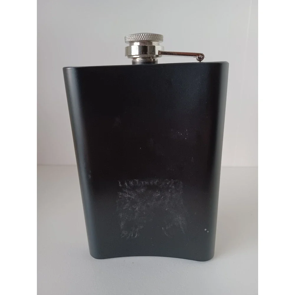 Orange And Black Halloween Holiday Seasonal Skull Flask Drinkware